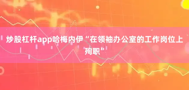炒股杠杆app哈梅内伊“在领袖办公室的工作岗位上殉职”